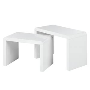 Set de tables d'appoint Chris Blanc brillant