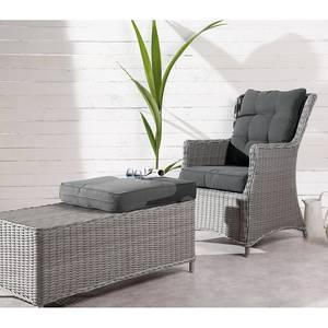 Loungesessel Barcelona Polyrattan - Grau