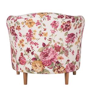 Fauteuil Philipp Tissu avec motif floral Beige / Rose