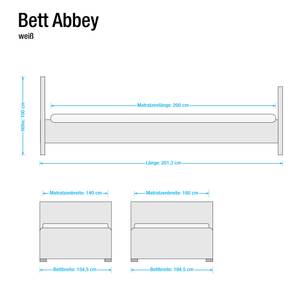 Bett Abbey Weiß - Liegefläche: 140 x 200 cm