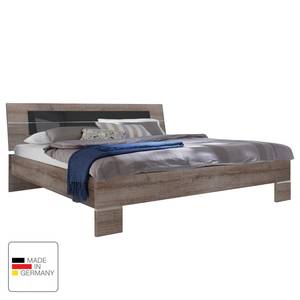 Bed Advantage Modderkleurig eikenhout look/Glas zwart - Modderkleurig eikenhout look/Glas zwart