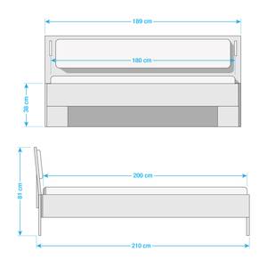 Bed Calgary (incl. verlichting) alpinewit/eikenhouten planken-look