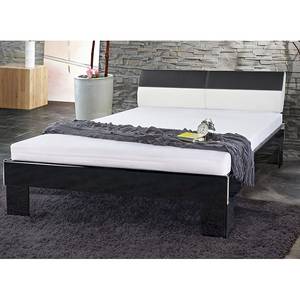 Bed Cameron zwart/wit - 120 x 200cm - Met lattenbodem & matras