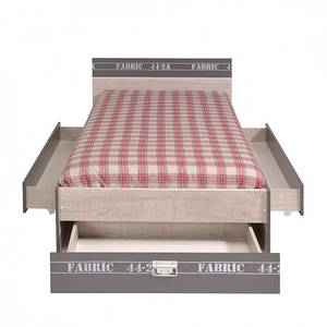 Bed Fabric I met lades grijze essenhouten look decoratieve print