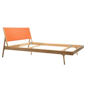 Massief houten bed Fleek II massief eikenhout - Oranje/eikenhoutkleurig - 160 x 200cm