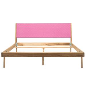 Massief houten bed Fleek II massief eikenhout - Roze / Eikenhout - 160 x 200cm