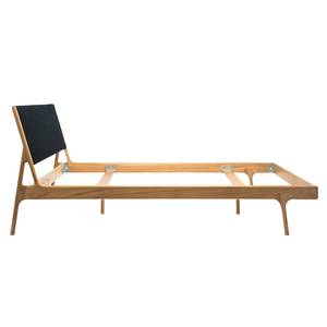 Massief houten bed Fleek II massief eikenhout - Zwart/eikenhoutkleurig - 160 x 200cm