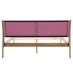 Massief houten bed Fleek II massief eikenhout - Roze / licht eikenhout - 160 x 200cm