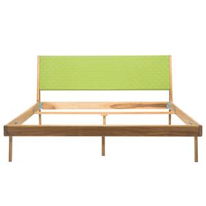 Bed FLEEK type B massief eikenhout - Eik - Stof Cley: Limoengroen - 180 x 200cm