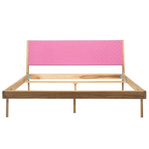 Bett Fleek II Eiche massiv - Pink / Eiche - 180 x 200cm