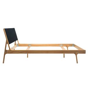Massief houten bed Fleek II massief eikenhout - Zwart/eikenhoutkleurig - 180 x 200cm