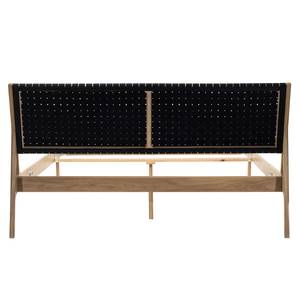 Massief houten bed Fleek II massief eikenhout - Zwart /lichte eikenhouten look - 180 x 200cm