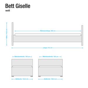 Bett Giselle Weiß - 140 x 200cm