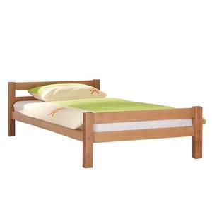 Bett Helga 140 x 200cm - Weiß - Buche Natur lackiert - 140 x 200cm