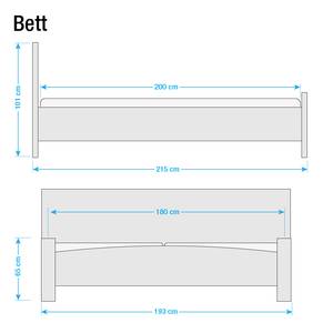 Bed La Coquette deels massief grenenhout - wit - 180 x 200cm