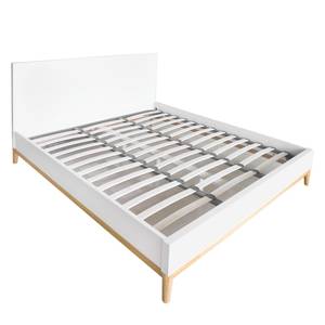 Lit LINDHOLM - Hauteur 104 cm Blanc mat - 180 x 200cm