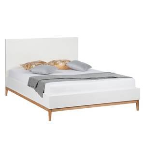 Lit LINDHOLM - Hauteur 104 cm Blanc mat - 140 x 200cm