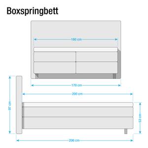 Boxspringbett Ramona VII Strukturstoff - Anthrazit - 160 x 200cm