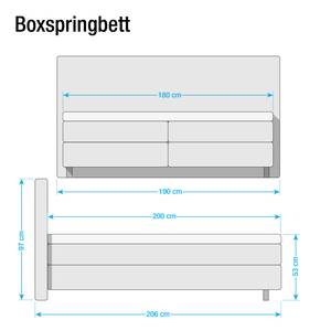 Boxspringbett Ramona VI Kunstleder Weiß - 180 x 200cm