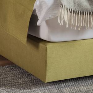 Lit boxspring Ramona VII Tissu structuré - Citron vert - 140 x 200cm