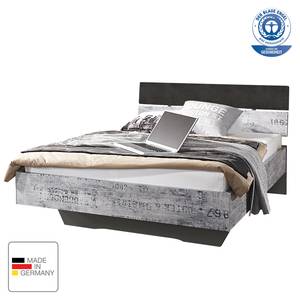 Bett Sumatra Grau - Holzwerkstoff - Kunstleder - 147 x 83 x 215 cm