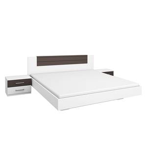 Set camera da letto Barcelona (3 pezzi) Bianco alpino/Grigio lava Set letto Barcelona (3 pezzi) - Bianco alpino/Grigio lava - Superficie del letto: 160 x 200 cm