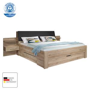 Bedframe Bensheim (3-delig) Sanremo eikenhouten look - 180 x 200cm - Zonder verlichting