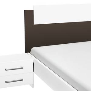 Chambre à coucher Borba (3 éléments) Blanc alpin / Verre lava - 180 x 200cm