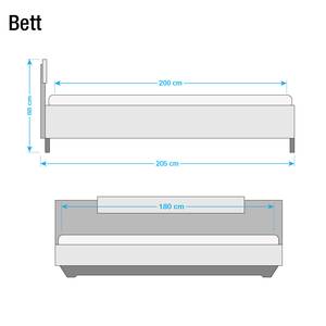 Bettanlage Borba  (3-teilig) Eiche Sanremo Hell Dekor / Lava - 180 x 200cm