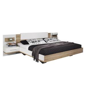 Beddenset Bustas (3-delig) Lichte San Remo eikenhouten look/alpinewit - 160 x 200cm