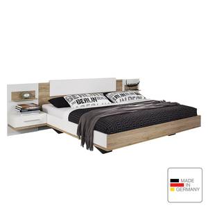 Beddenset Bustas (3-delig) Lichte San Remo eikenhouten look/alpinewit - 180 x 200cm