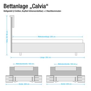 Lit Calvia Imitation chêne de Sonoma / Blanc alpin Ensemble de lit Calvia - Imitation chêne de Sonoma / Blanc alpin - 180 x 200 cm - Avec éclairage