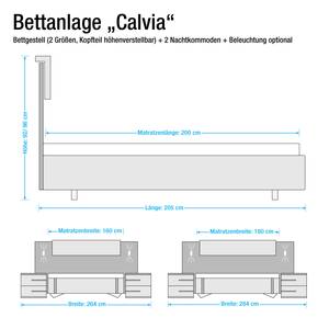 Bed met nachtkastjes Calvia alpinewit/San Remo eikenhouten look lok ligoppervlak: 180x200cm