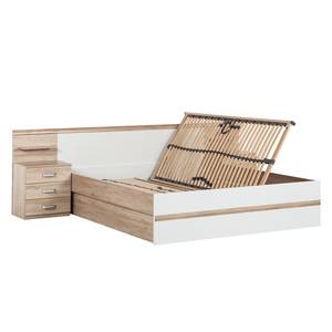 Bedframe Gandra (3-delig) I San Remo eikenhouten look/alpinewit