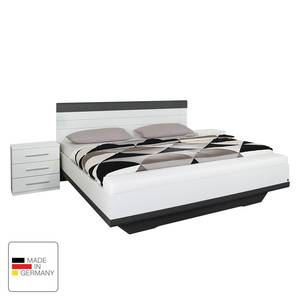 Bedframe Greding Alpinewit/basaltkleurig glas - 180 x 200cm