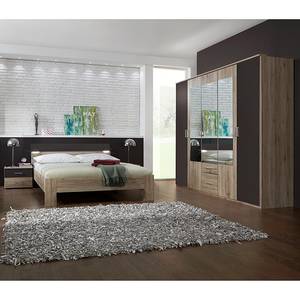 Bedframe I Saxman (3-delige set) San Remo eikenhouten look/lavasteenkleurig