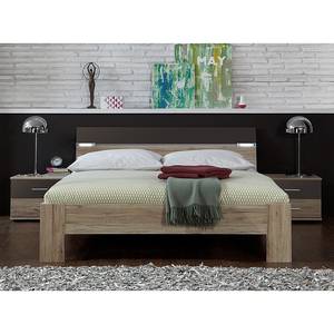 Bedframe II Saxman (3-delige set) San Remo eikenhouten look/lavasteenkleurig