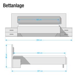 Bedframe Leimen Wit/basalt - 160 x 200cm