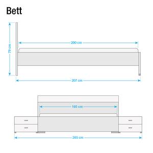 Set camera da letto Lorca (3 pezzi) Bianco alpino - 160 x 200cm - Senza contenitori