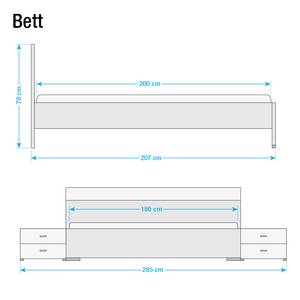 Bettanlage Lorca (3-teilig) Alpinweiß - 180 x 200cm - Kein Bettkasten