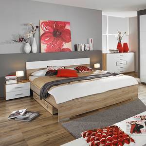 Beddenset Lorca (3-delig) Lichte San Remo eikenhouten look - 180 x 200cm - 1 opbergruimte