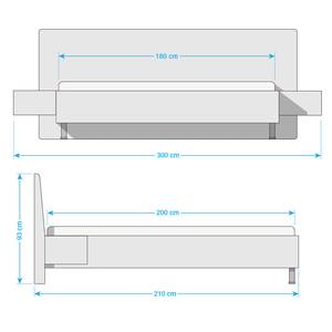 Bedframe Montreal (3-delig) incl. verlichting - Alpinewit/San Remo eikenhouten look - 180 x 200cm