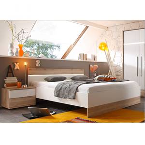 Bedframe Moreno wit/San Remo eikenhouten look