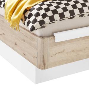 Bedframe Penai (3-delig) wit/zandkleurige eikenhouten look