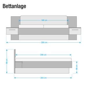 Bettanlage Penai (3-teilig) Weiß / Sandeiche Dekor