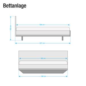 Bettanlage Tarragona (3-teilig) Alpinweiß / Eiche Sanremo Dekor - 180 x 200cm