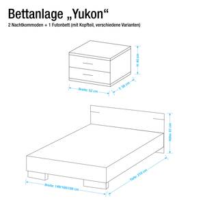 Bedframes Yukon (3-delige set) Montana eikenhouten look - 180 x 200cm