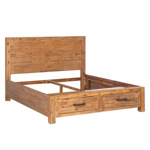 Bedframe Atelier deels massief acaciahout - lavasteenkleurig