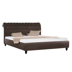 Bedframe Heimbach kunstleer - Donkerbruin - 140 x 200cm