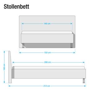 Bettgestell KSW Lavagrau - 140 x 200cm